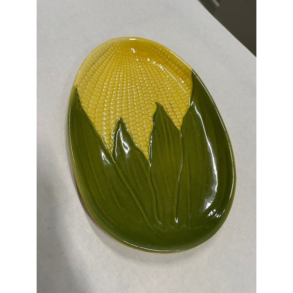 Shawnee USA Pottery Corn King Oval Serving Platter 68 Yellow Green Vintage